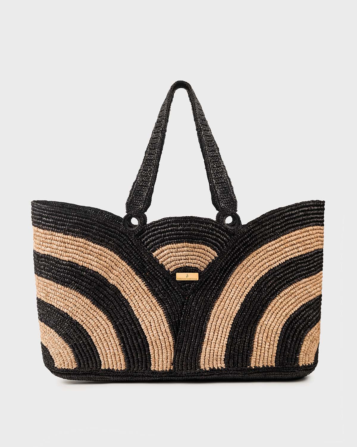 Strippy-Blossom0-9 Strippy Blossom Handmade Raffia Bag